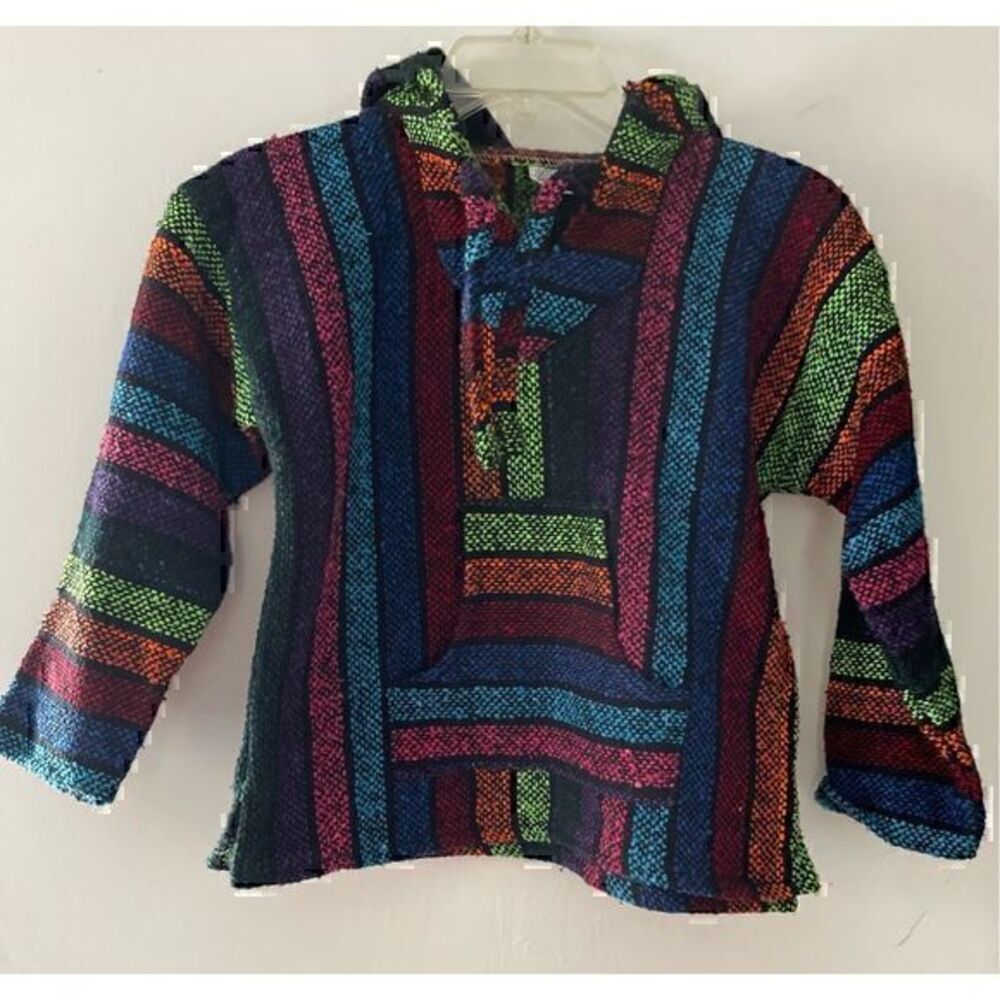 EUC Genuine Mexican Colorful Hooded Sweater Boys Size 5